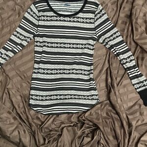 Old Navy Black and White Striped Pajama Top